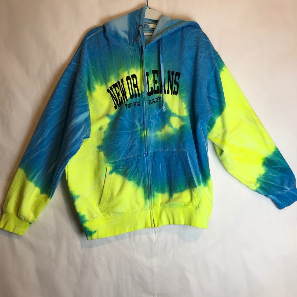 NEW ORLEANS TIE DYE HOODIE SWEATSHIRT SIZE M